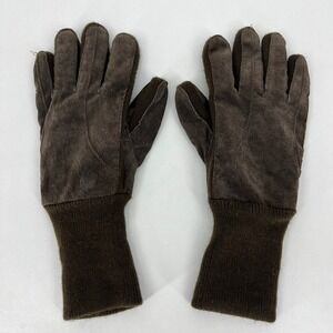ProSpirit Mens Brown Leather Suede Knit Winter Gloves Size Large